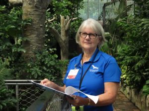 Volunteer of the year, Elaine, standing in the National Aviary Wetlands
