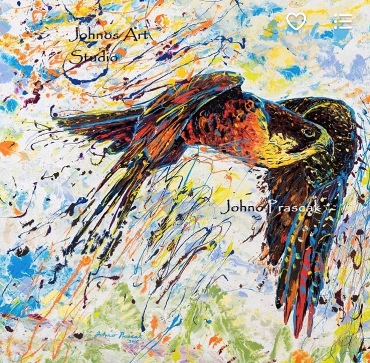 Peregrine Falcon painting by Johno Prascak