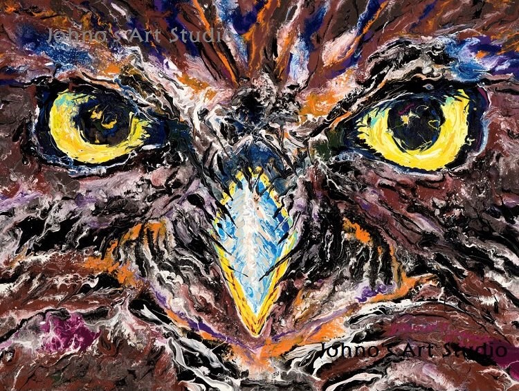 Owl Eyes painting by Johno Prascak