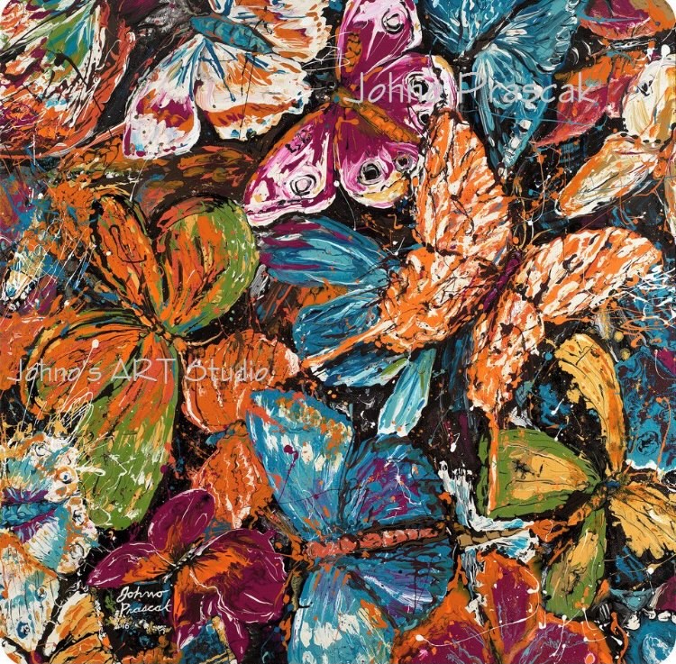 Butterflies painting by Johno Prascak