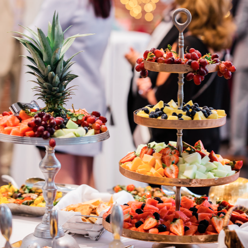 A fresh cut seasonal fruit display