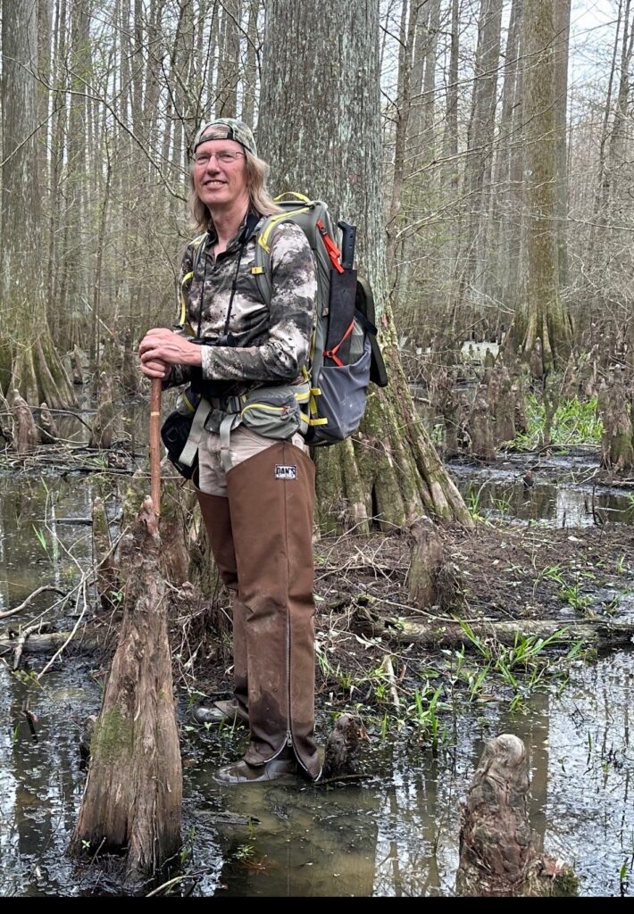 Dr. Latta in a Cypress forest