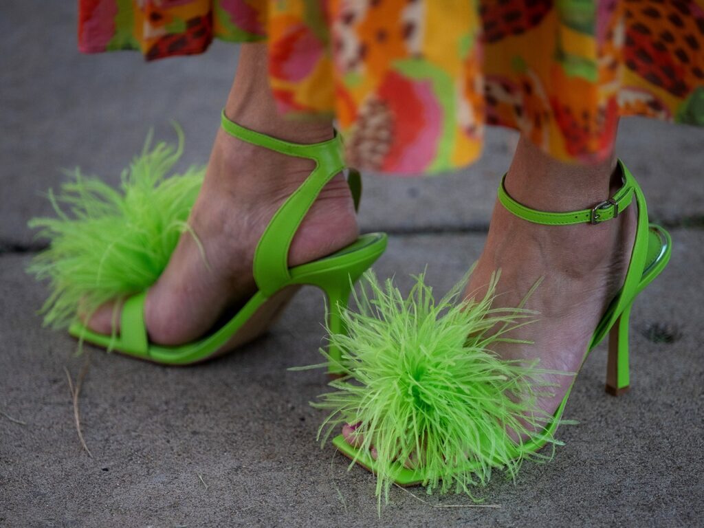 Close up of fluffly green heals